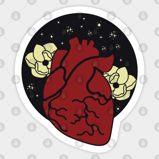 Simple Cosmic Heart Sticker by KMogenArt